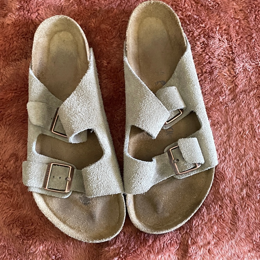 Birkenstock Taupe Suede Slip-On Sandals - Picture 3 of 3